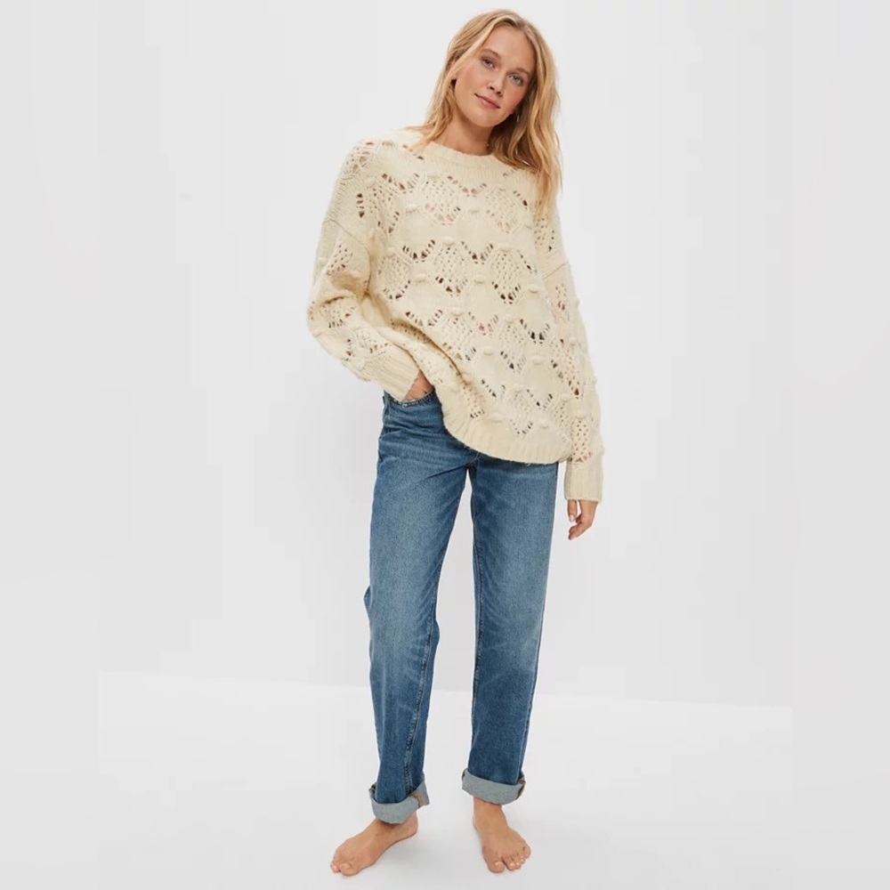 AMERICAN EAGLE | Oversized Pointelle Sweater